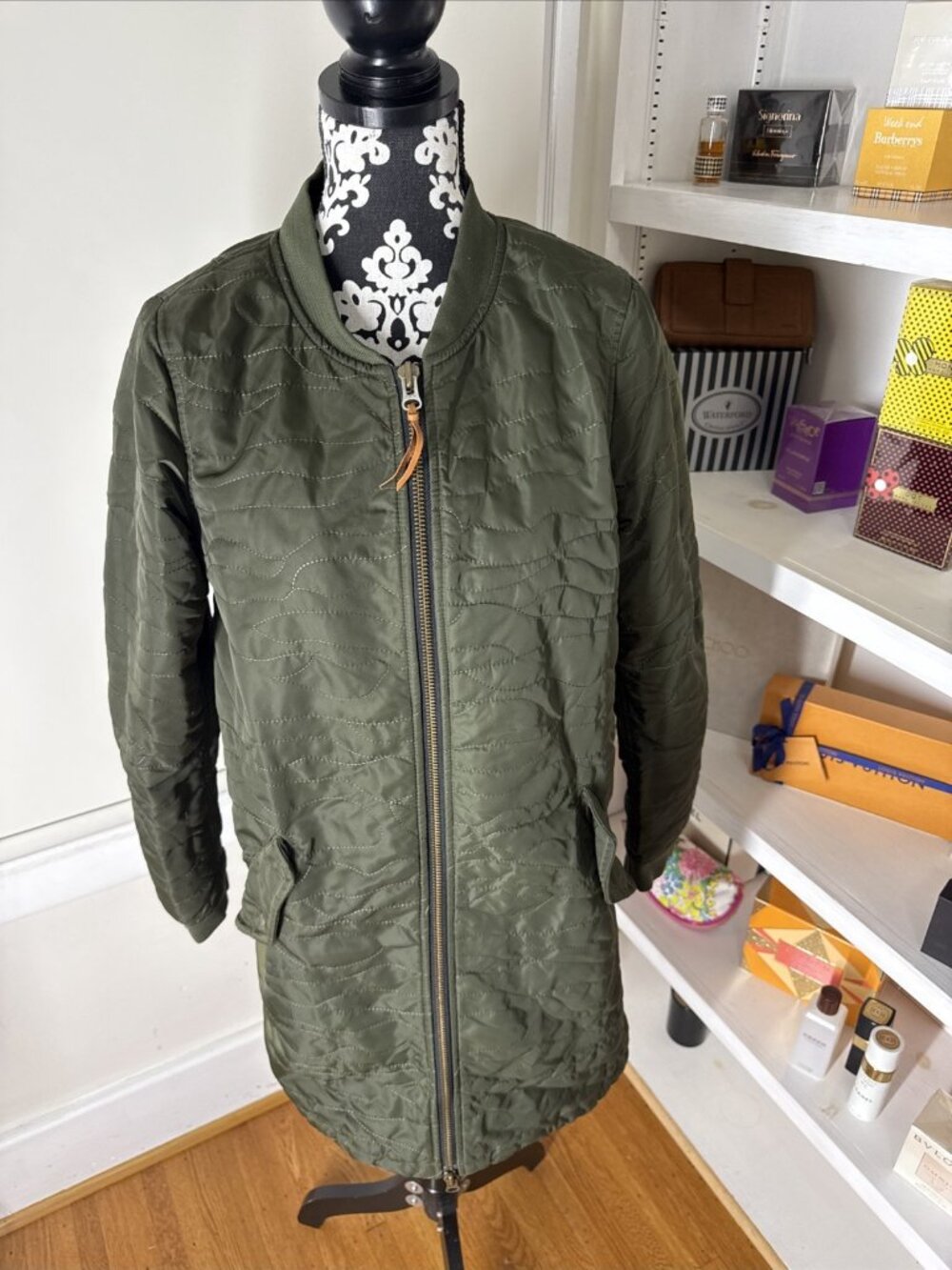 Anthropology Scotch & Soda Women's Quilted Liner Jacket Olive Green warm size 2
